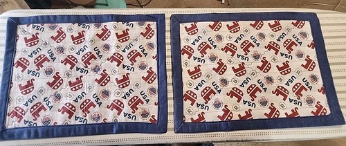 Patriotic quilted placemats - patriotic,