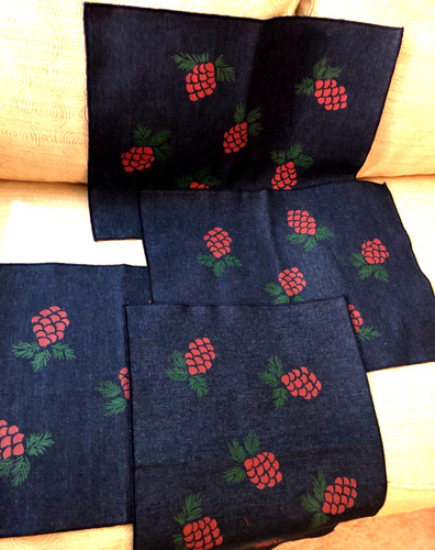 Denim blue placemats set 4 - denim,