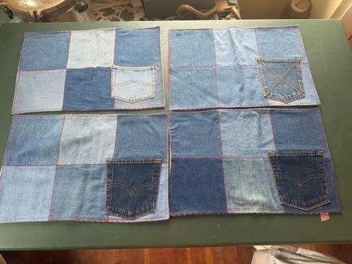 Lot denim jean placemats - 4,