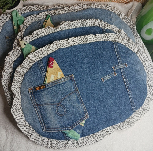 Handcrafted vtg blue jeans - vtg,